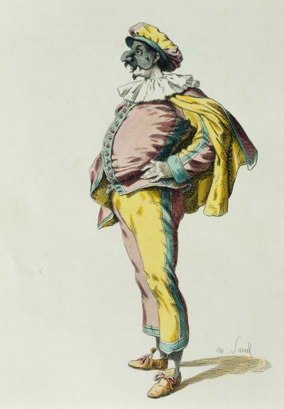 Pulcinella en 1685, por Maurice Sand (1823-1889) de Maurice Sand