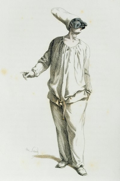 Pulcinella en 1800, por Maurice Sand (1823-1889) de Maurice Sand