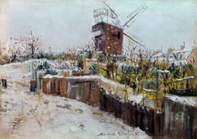 El Moulin de la Galette bajo la nieve de Maurice Utrillo
