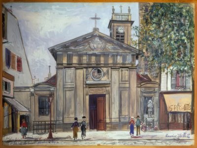 La iglesia Saint-Denis de la Chapelle y la estatua de Santa Juana de Arco de Maurice Utrillo