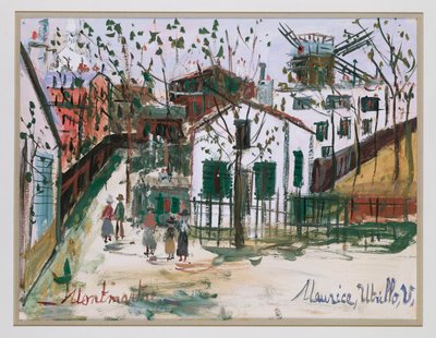 Montmartre (gouache sobre papel) de Maurice Utrillo