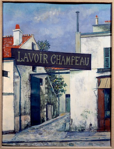 La lavandería Champeau, siglo XX (óleo sobre lienzo) de Maurice Utrillo