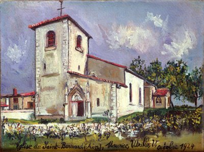 La iglesia de San Bernardo, Ain, en verano de Maurice Utrillo