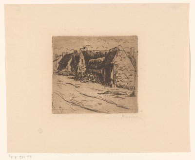 Casas a lo largo de una carretera de Maurits van der Valk (signed by artist)