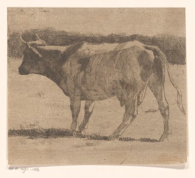 Vaca en un prado de Maurits van der Valk