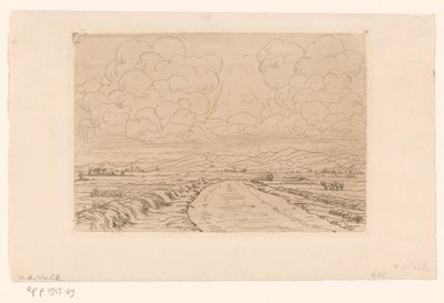 Carretera rural a través de un paisaje con colinas en el horizonte de Maurits van der Valk