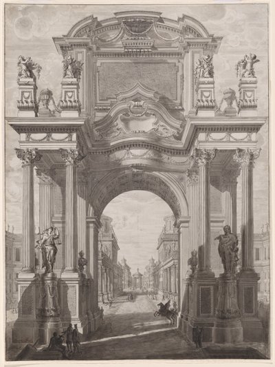 Capricho arquitectónico con un arco triunfal de Maurizio Pedetti