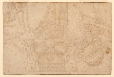 Dibujo, Techo pintado, mediados del siglo XVIII de Mauro Antonio Tesi