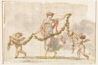 Dibujo, Pintura mural, hacia 1820 de Mauro Gandolfi