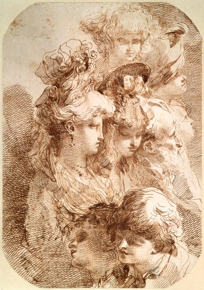Estudios de ocho cabezas, finales del siglo XVIII o principios del XIX de Mauro Gandolfi