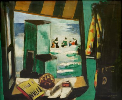 Cabina de baño, verde de Max Beckmann