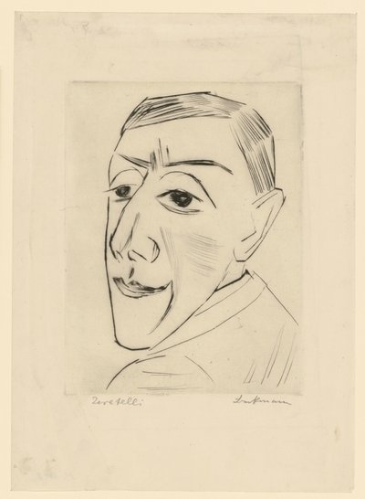 Retrato del actor N. M. Zeretelli (lámina 4 de: La tercera carpeta de Ganímedes) de Max Beckmann
