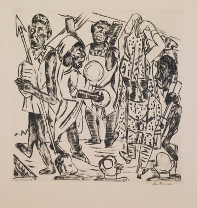 Danza negra, lámina 9 de la carpeta "Feria anual" de Max Beckmann