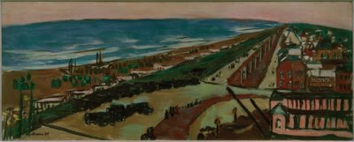 Vista de Zandvoort al atardecer de Max Beckmann