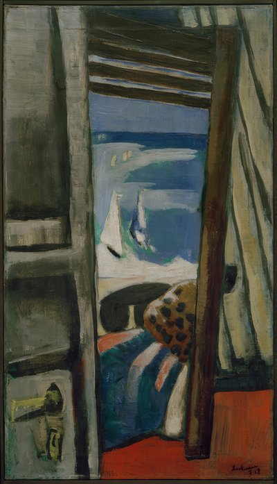Vista del mar, rojo, gris, azul de Max Beckmann