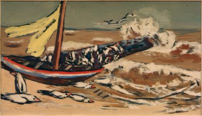 Mar marrón con gaviotas de Max Beckmann