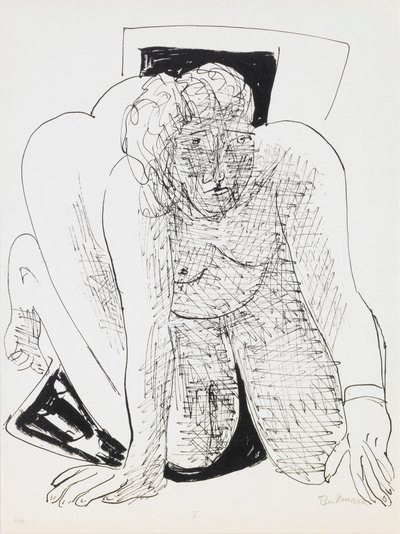 Mujer que se arrastra, lámina 5 del portafolio “Día y sueño” de Max Beckmann