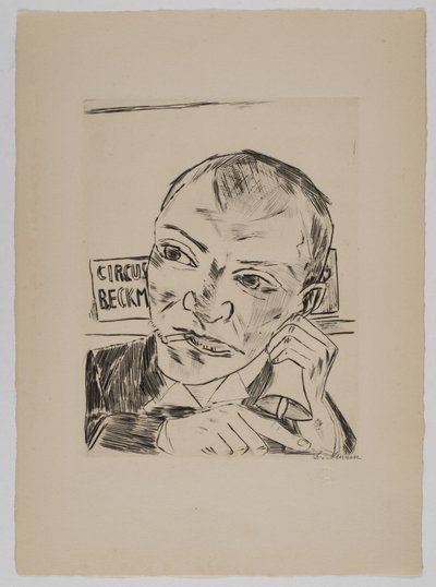 El pregonero (Autorretrato) de Max Beckmann