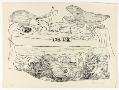 Sueño de Guerra, lámina 10 de Día y Sueño de Max Beckmann