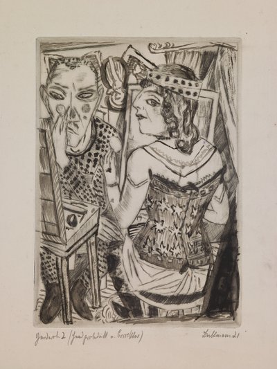 Vestidor, lámina 2 de la carpeta "La feria anual" de Max Beckmann