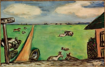 Pradera verde con vacas de Max Beckmann