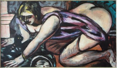 Desnudo Parcial con Gato de Max Beckmann