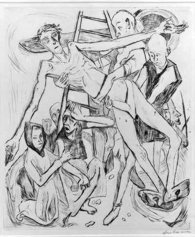 Desnudo Parcial con Gato de Max Beckmann
