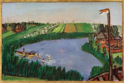 Paisaje holandés con bañistas de Max Beckmann