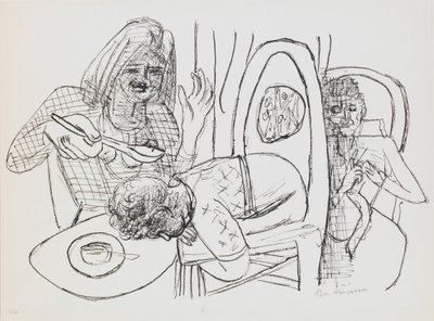 No Quiero Comer Mi Sopa, plato 6 del portafolio “Día y Sueño” de Max Beckmann