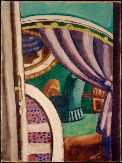 Interior violeta (El sillón verde) de Max Beckmann