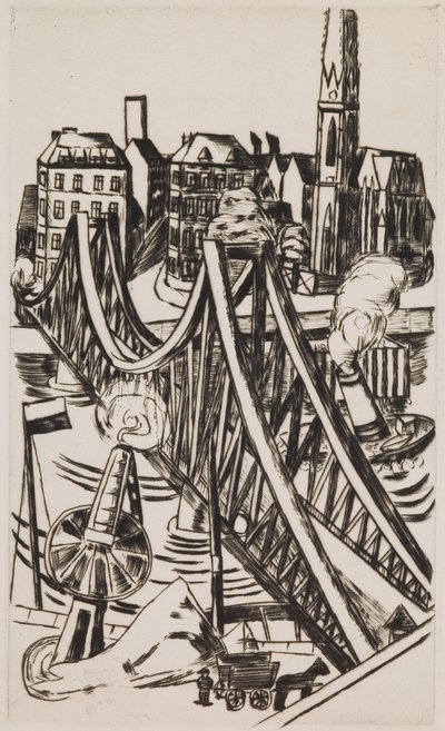 Gran puente ("Eiserner Steg" en Fráncfort del Meno) de Max Beckmann