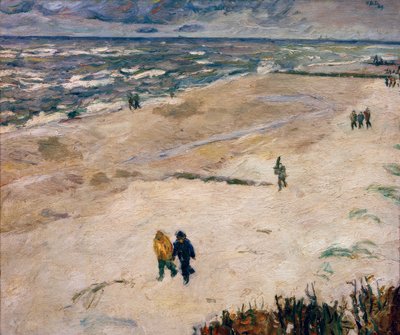 Gente después del trabajo en el mar (En la playa de Wangerooge) de Max Beckmann