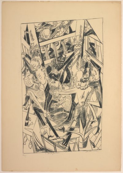 Malepartus, lámina ocho de Die Hölle de Max Beckmann