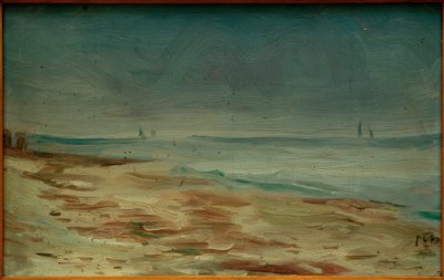 Playa, marrón y gris de Max Beckmann