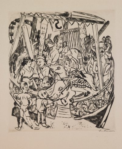 Tiovivo, placa 7 del portafolio “Feria Anual” de Max Beckmann