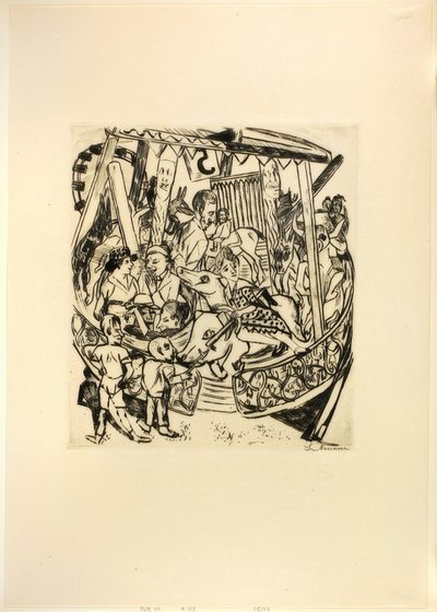 Carrusel, lámina siete de Jahrmarkt de Max Beckmann