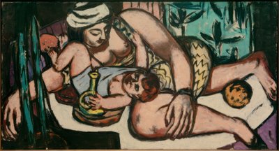 Madre con niño jugando de Max Beckmann