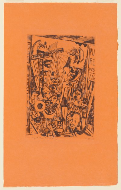 Tafel 5 der Serie: Jährlicher Jahrmarkt de Max Beckmann