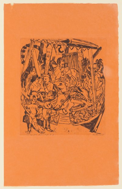 Tafel 7 der Serie: Jahrmarkt de Max Beckmann