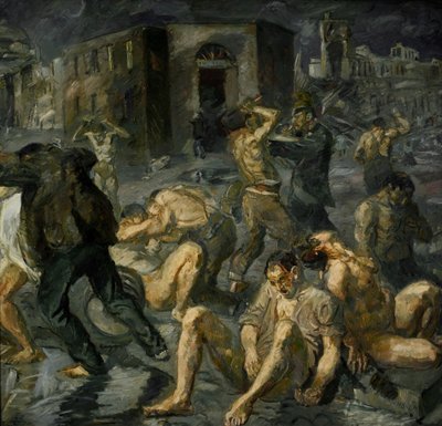 Escena de la destrucción de Mesina de Max Beckmann