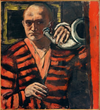 Autorretrato con cuerno de Max Beckmann