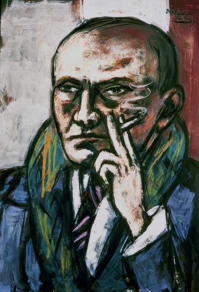 Autorretrato con cigarrillo de Max Beckmann