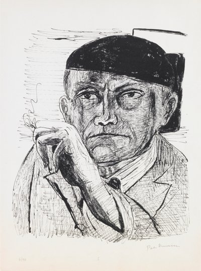 Autorretrato, lámina 1 del portafolio “Día y Sueño” de Max Beckmann