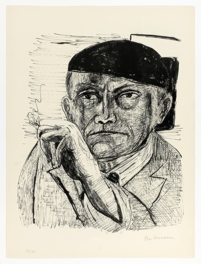 Autorretrato, lámina uno de Day and Dream de Max Beckmann