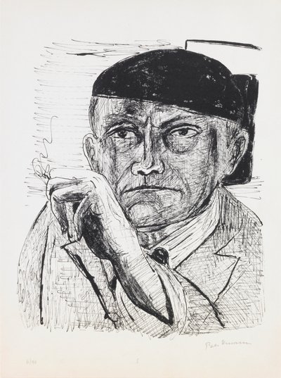 Autorretrato, lámina 1 del portafolio “Día y Sueño” de Max Beckmann
