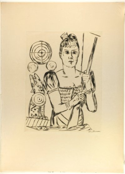 Galería de Tiro, lámina cuatro de Jahrmarkt de Max Beckmann