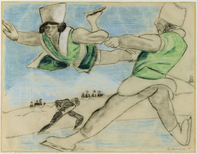 Patinadores en Davos de Max Beckmann