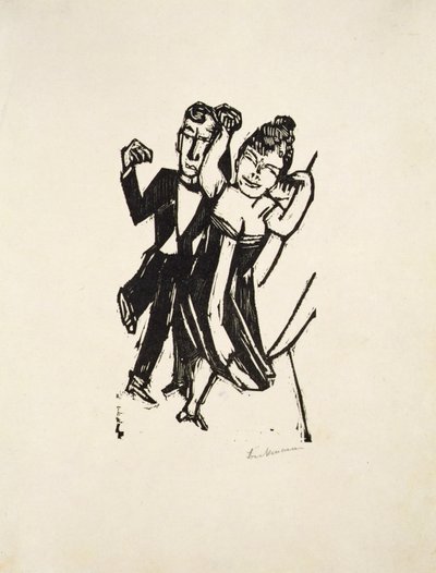 Pequeña pareja de bailarines (xilografía) de Max Beckmann