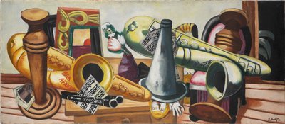 Naturaleza muerta con saxofones de Max Beckmann