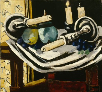 Bodegón con velas caídas de Max Beckmann
